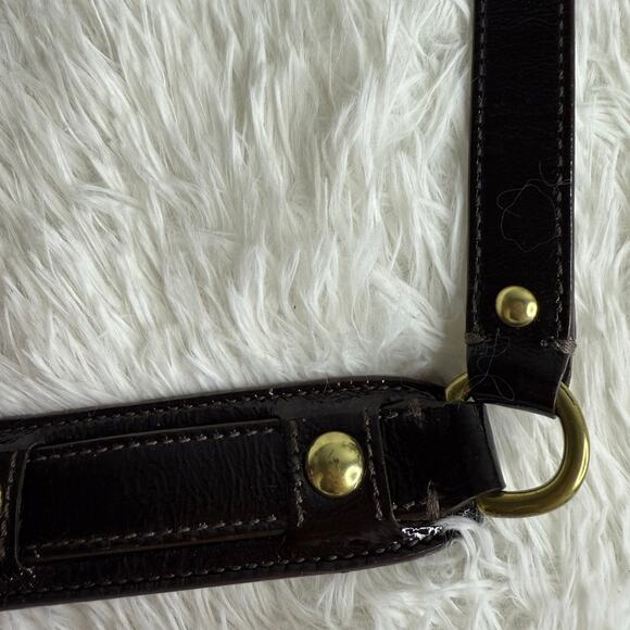Brown Patent Leather Shoulder Replacement Strap - Picture 6 of 7